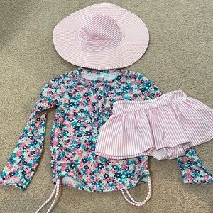 Girls swimsuit and hat